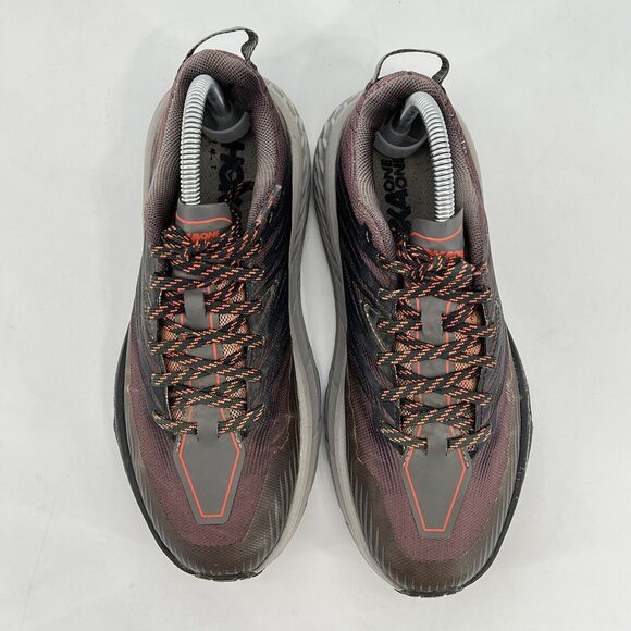 Hoka One One Speedgoat 4 Vibram Gray Black Men's Size 7  2E Trail Running Shoes - Picture 3 of 12